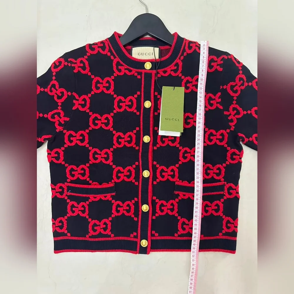 Gucci GG Jacquard Wool blend Knit Cardigan - Picture 15 of 16